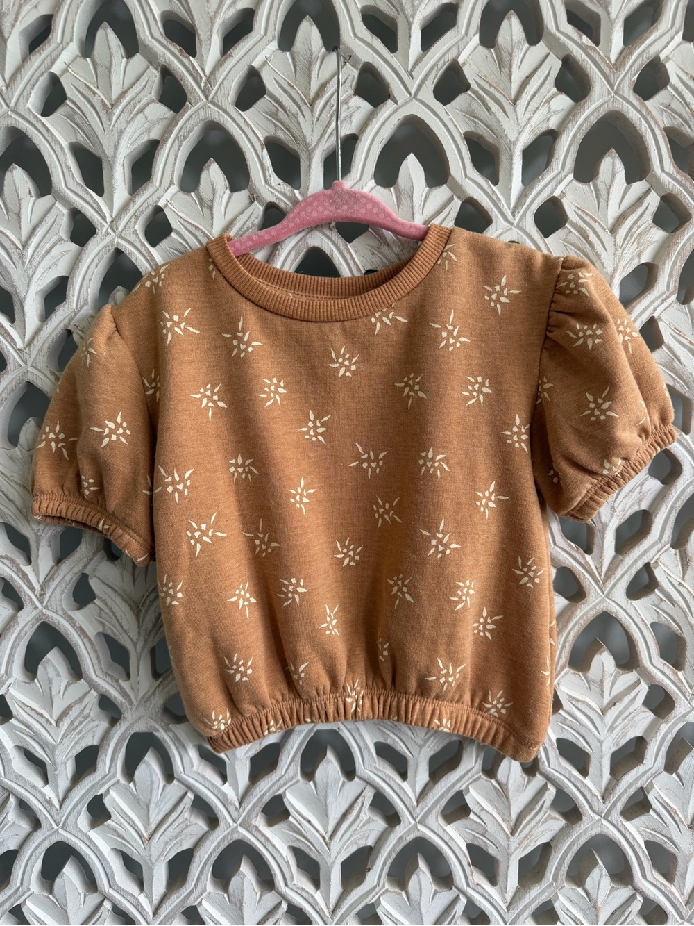 Jessica Simpson Brown Puff Sleeve Fall Sweatshirt, 2T